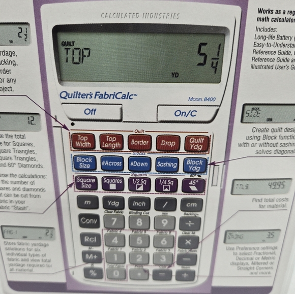 Calculated Industries Quilter's FabriCalc. - Picture 6 of 8